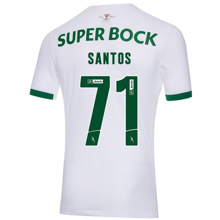 Niño Fútbol Camiseta Denilson Santos #71 Blanco Verde 2ª Equipación 2024/25