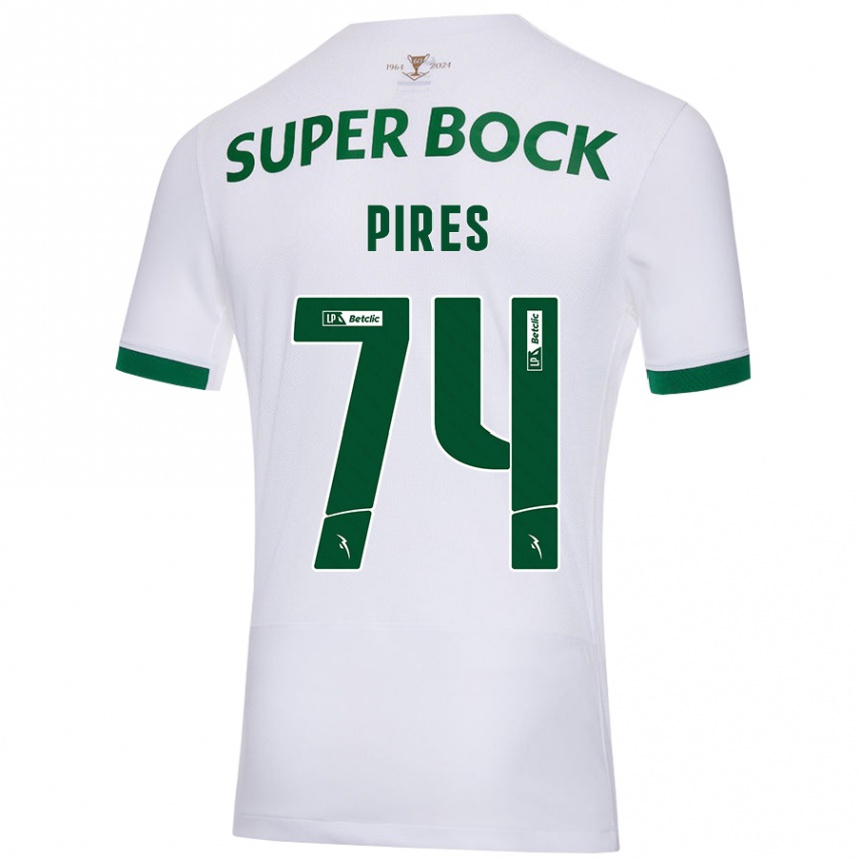 Niño Fútbol Camiseta Guilherme Pires #74 Blanco Verde 2ª Equipación 2024/25