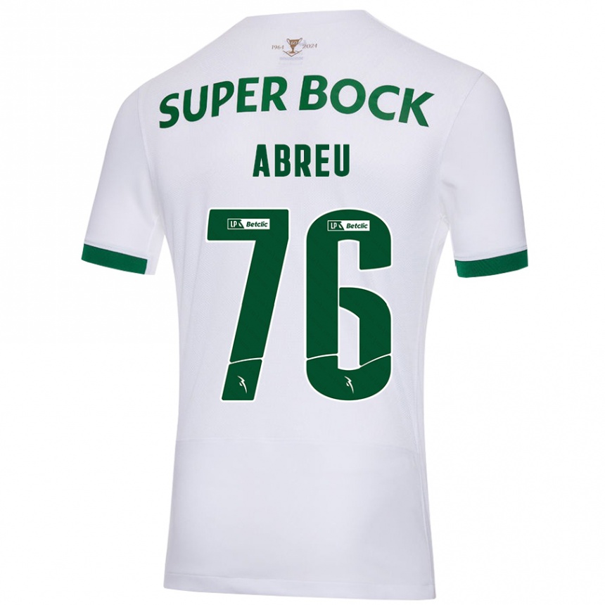 Niño Fútbol Camiseta Diogo Abreu #76 Blanco Verde 2ª Equipación 2024/25