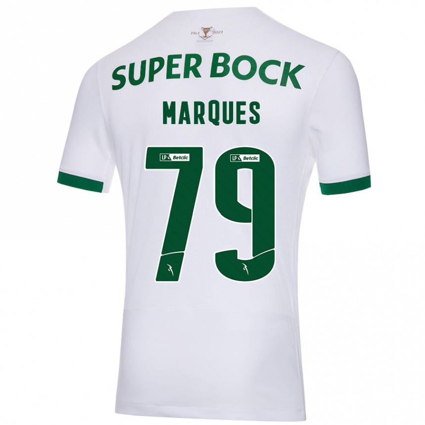 Niño Fútbol Camiseta Rodrigo Marquês #79 Blanco Verde 2ª Equipación 2024/25