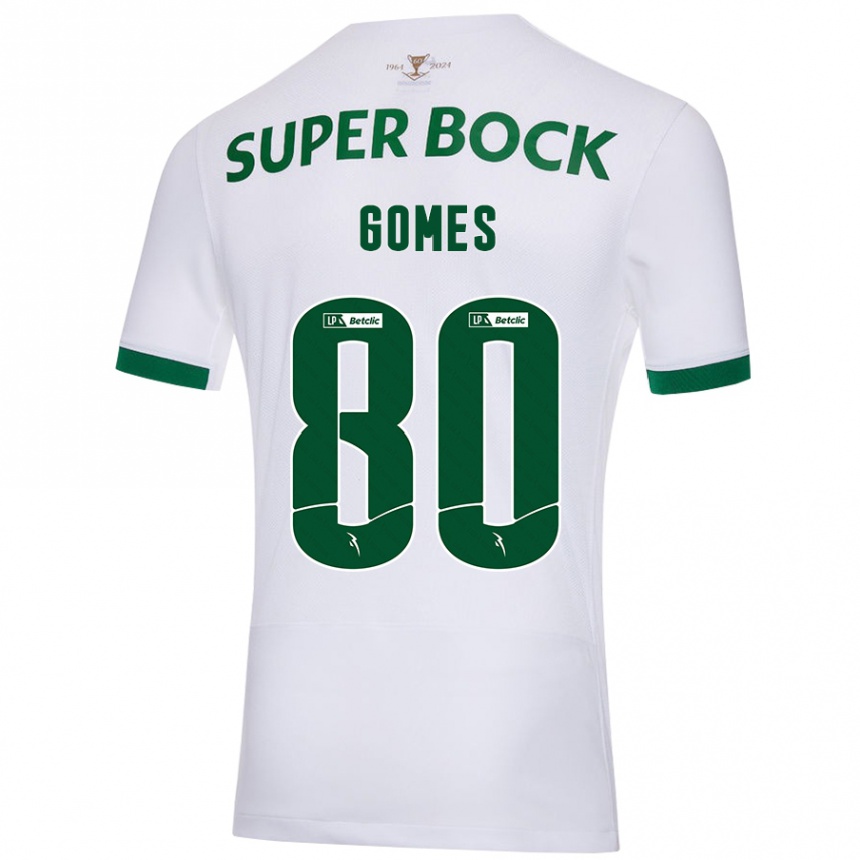 Niño Fútbol Camiseta Luís Gomes #80 Blanco Verde 2ª Equipación 2024/25