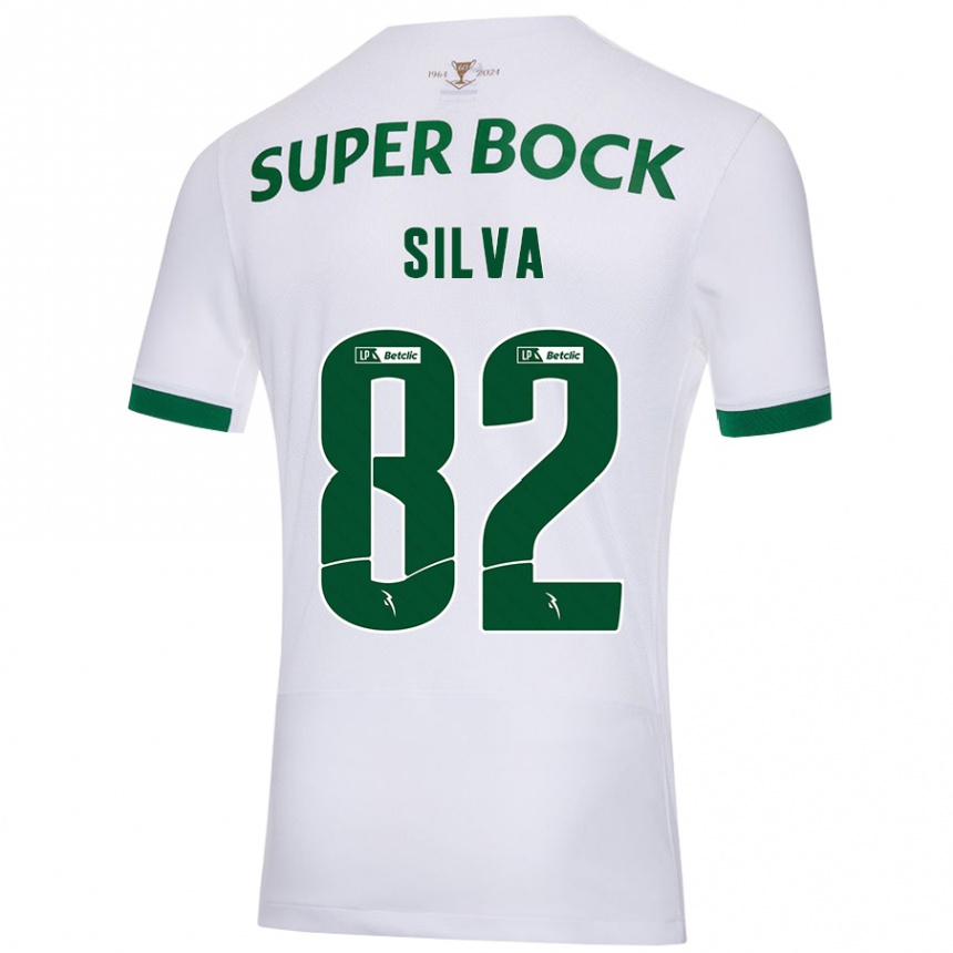 Niño Fútbol Camiseta Gabriel Silva #82 Blanco Verde 2ª Equipación 2024/25