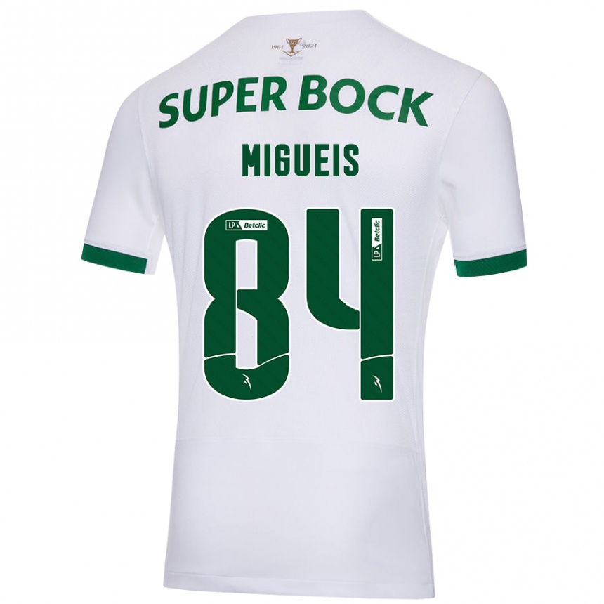 Niño Fútbol Camiseta Pedro Miguéis #84 Blanco Verde 2ª Equipación 2024/25