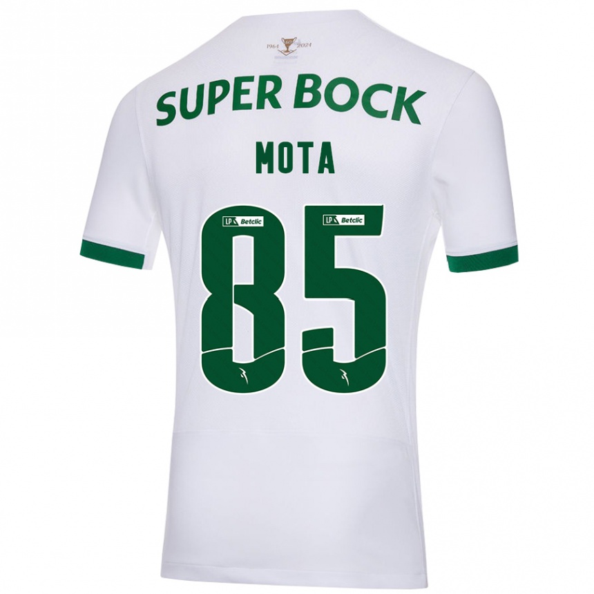 Niño Fútbol Camiseta Rafael Mota #85 Blanco Verde 2ª Equipación 2024/25