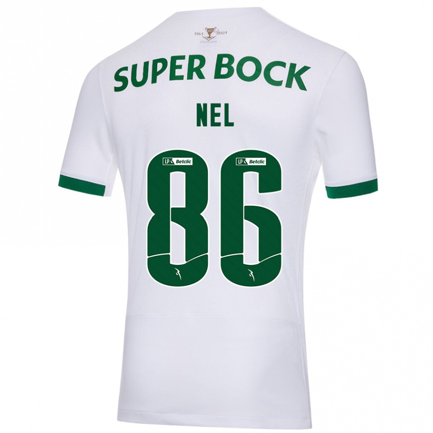 Niño Fútbol Camiseta Rafael Nel #86 Blanco Verde 2ª Equipación 2024/25