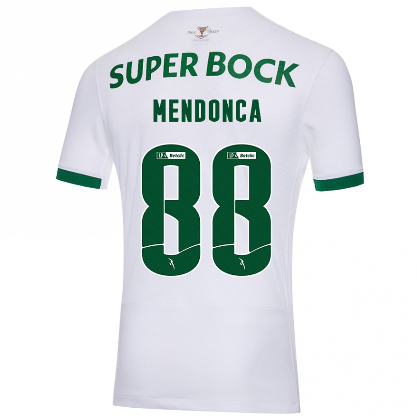 Niño Fútbol Camiseta Manuel Mendonça #88 Blanco Verde 2ª Equipación 2024/25