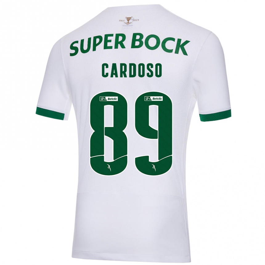 Niño Fútbol Camiseta Nilton Cardoso #89 Blanco Verde 2ª Equipación 2024/25