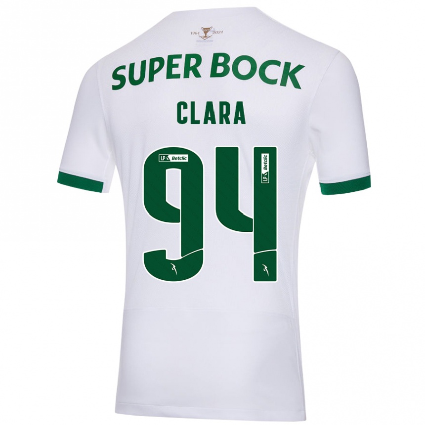 Niño Fútbol Camiseta Diogo Clara #94 Blanco Verde 2ª Equipación 2024/25