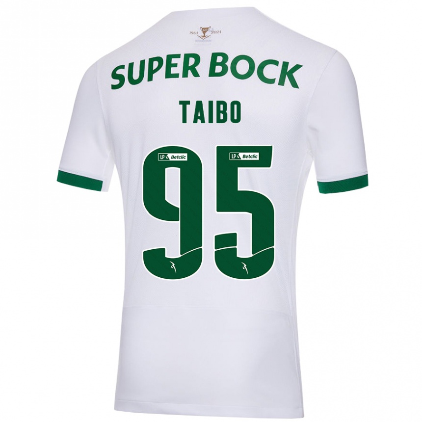 Niño Fútbol Camiseta Lucas Taibo #95 Blanco Verde 2ª Equipación 2024/25