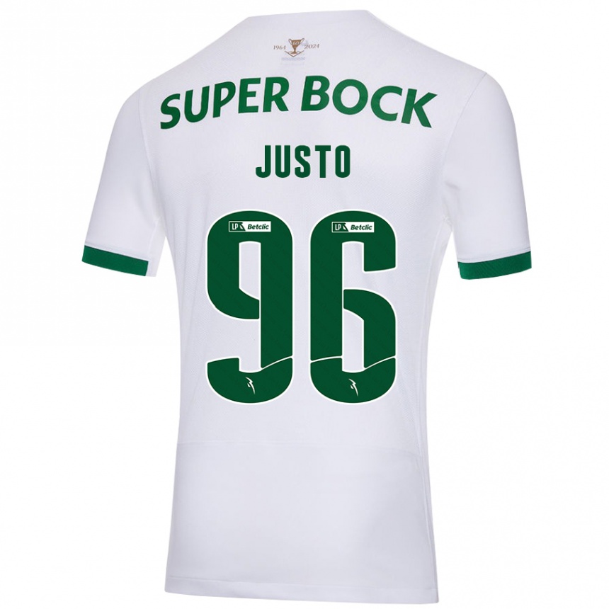 Niño Fútbol Camiseta Samuel Justo #96 Blanco Verde 2ª Equipación 2024/25