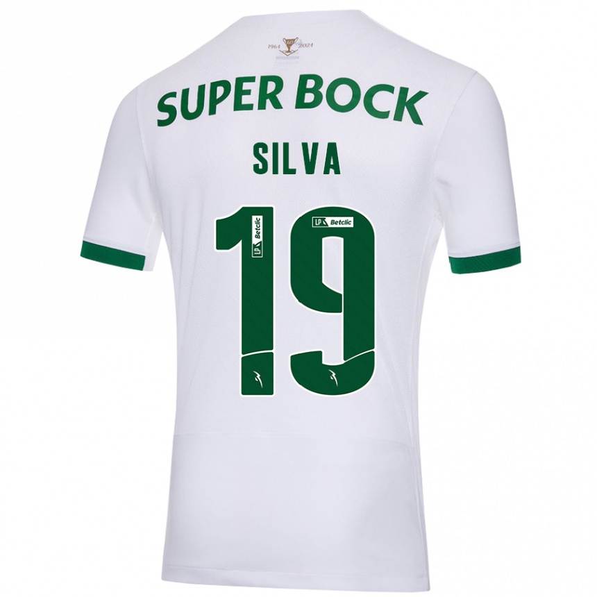 Niño Fútbol Camiseta Diana Silva #19 Blanco Verde 2ª Equipación 2024/25