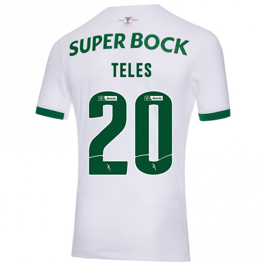 Niño Fútbol Camiseta Ana Isabel Teles #20 Blanco Verde 2ª Equipación 2024/25