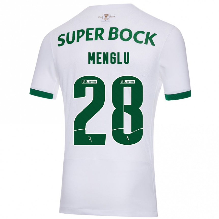 Niño Fútbol Camiseta Shen Menglu #28 Blanco Verde 2ª Equipación 2024/25