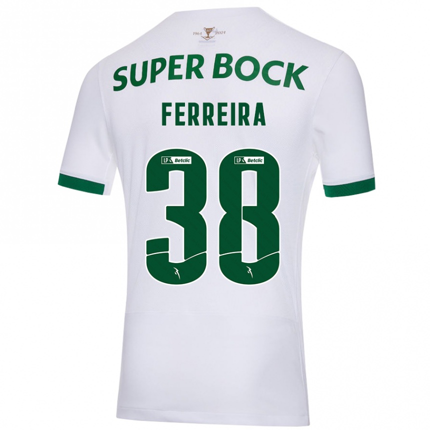 Niño Fútbol Camiseta Marta Ferreira #38 Blanco Verde 2ª Equipación 2024/25