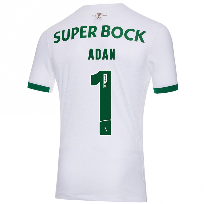 Niño Fútbol Camiseta Antonio Adán #1 Blanco Verde 2ª Equipación 2024/25