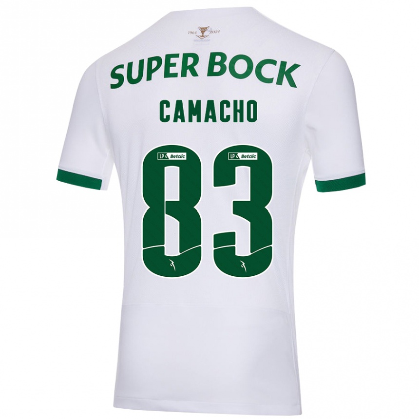 Niño Fútbol Camiseta Rafael Camacho #83 Blanco Verde 2ª Equipación 2024/25