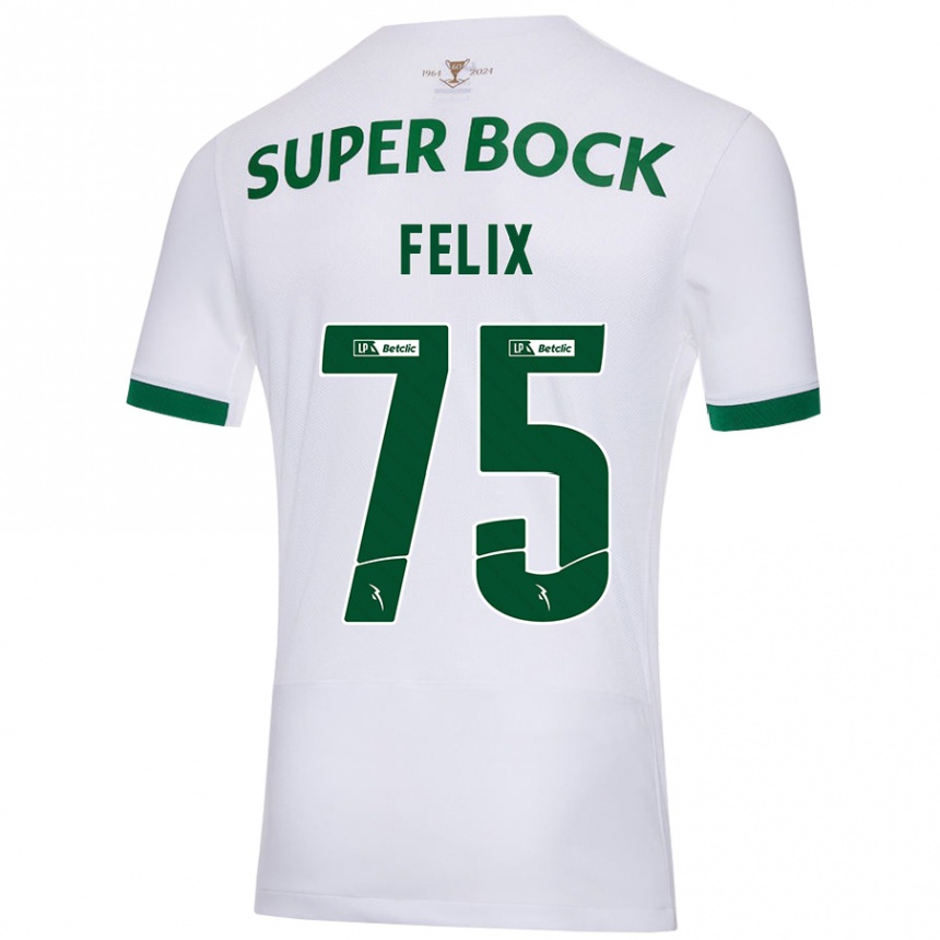 Niño Fútbol Camiseta Vando Félix #75 Blanco Verde 2ª Equipación 2024/25