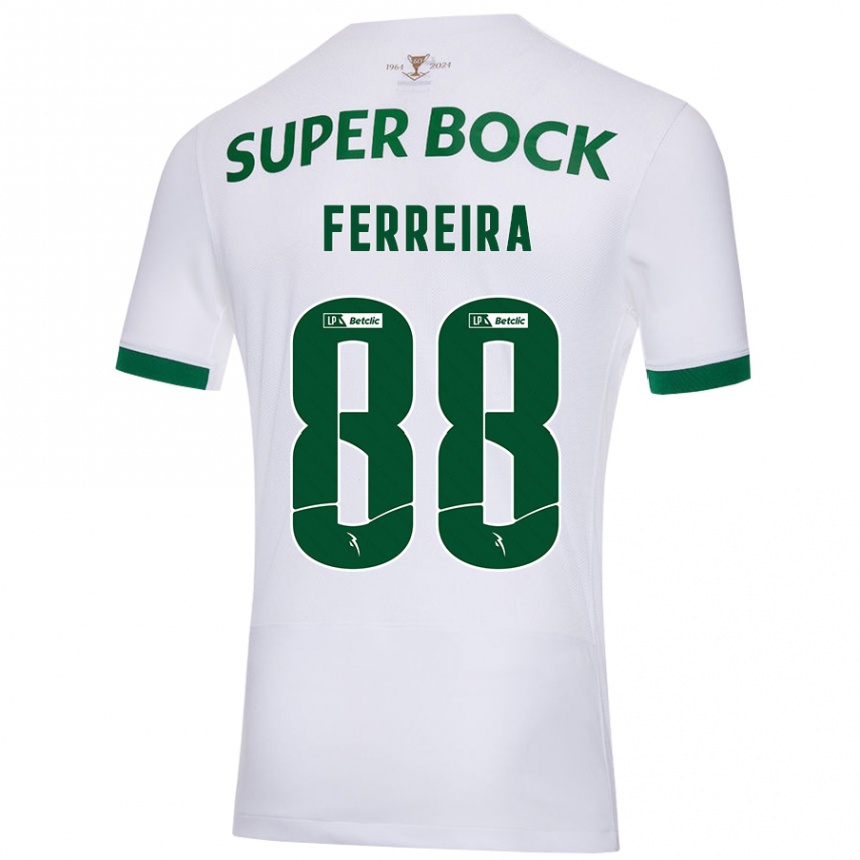 Niño Fútbol Camiseta Tiago Ferreira #88 Blanco Verde 2ª Equipación 2024/25