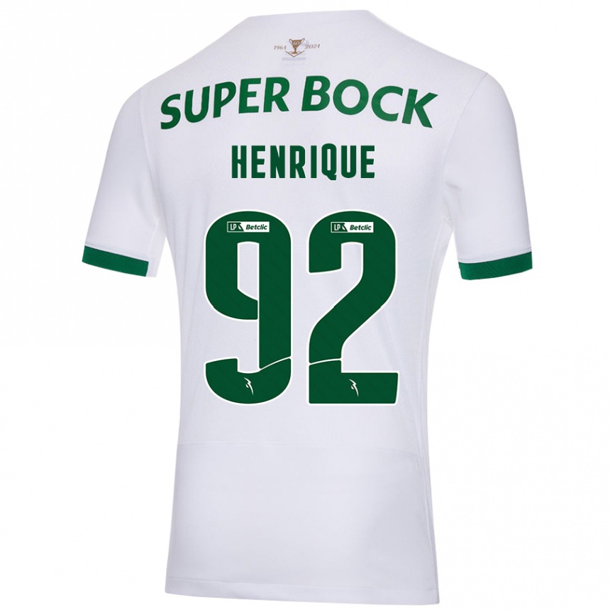 Niño Fútbol Camiseta Eduardo Henrique #92 Blanco Verde 2ª Equipación 2024/25