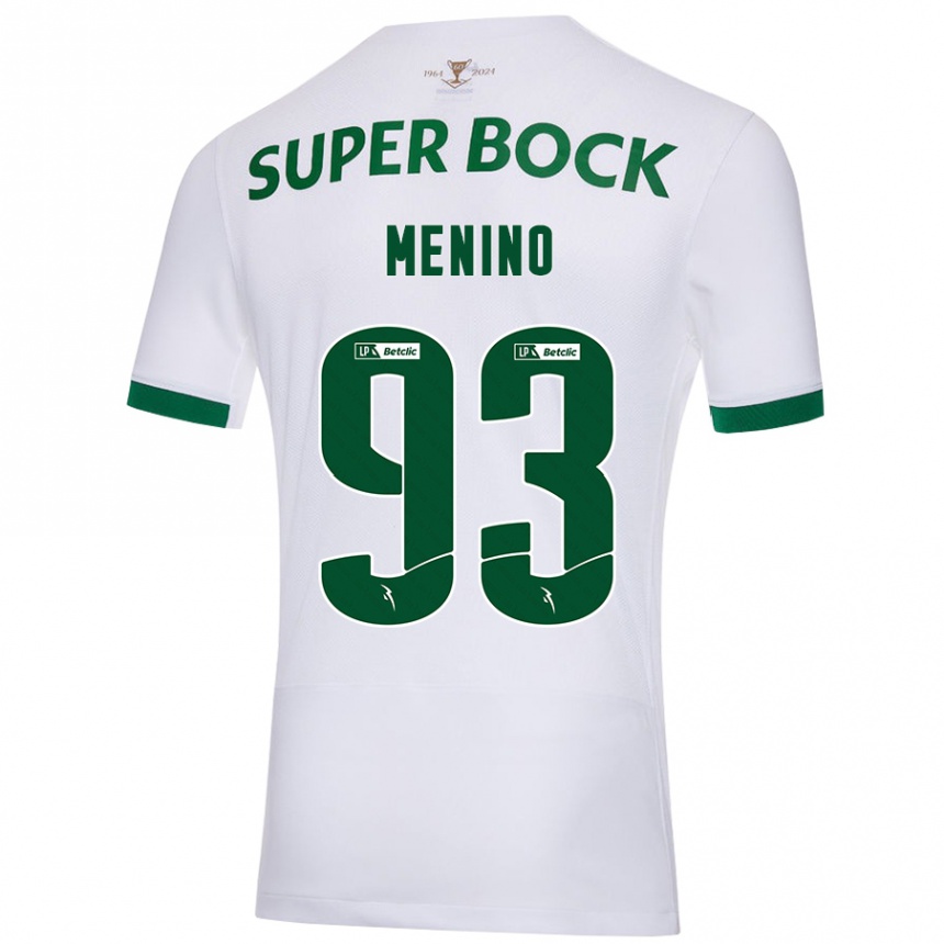 Niño Fútbol Camiseta Miguel Menino #93 Blanco Verde 2ª Equipación 2024/25