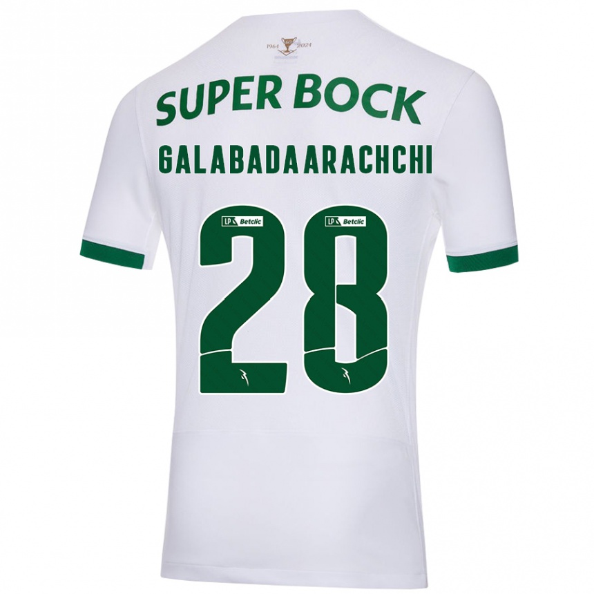 Niño Fútbol Camiseta Jacinta Galabadaarachchi #28 Blanco Verde 2ª Equipación 2024/25