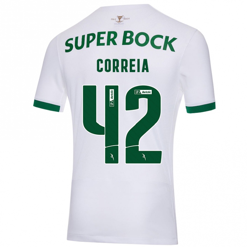 Niño Fútbol Camiseta Leonete Maísa Nozerand Correia #42 Blanco Verde 2ª Equipación 2024/25