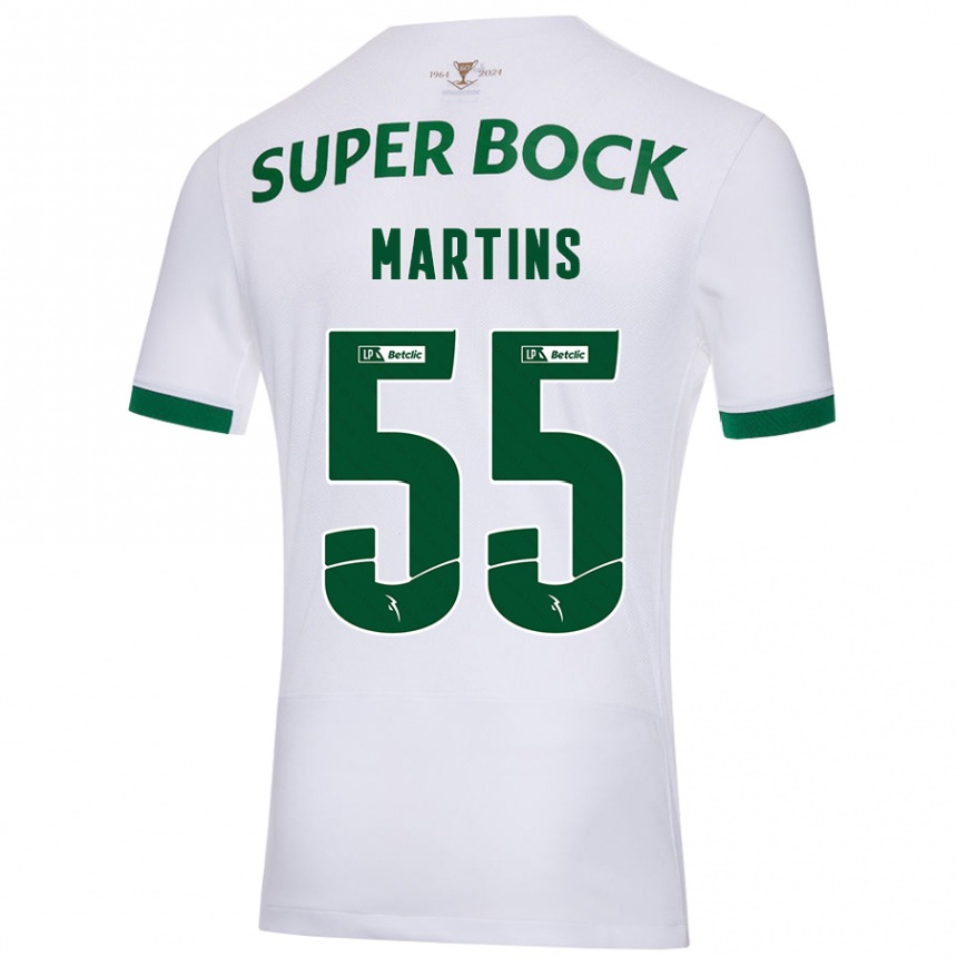 Niño Fútbol Camiseta Carolina Martins #55 Blanco Verde 2ª Equipación 2024/25