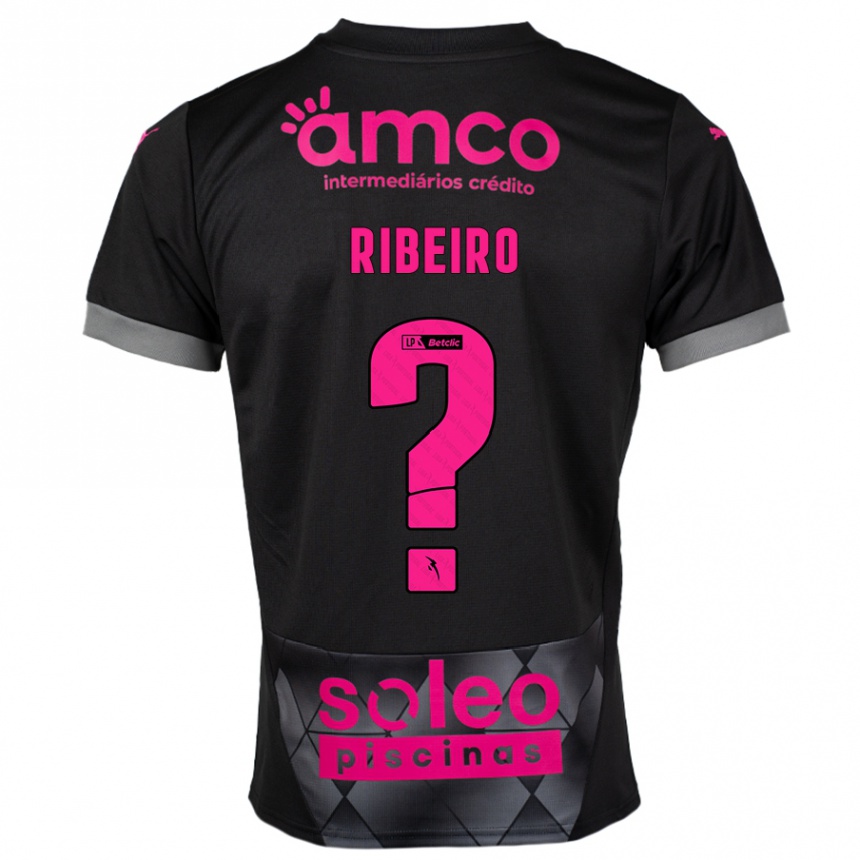 Niño Fútbol Camiseta Yuri Ribeiro #0 Negro Rosa 2ª Equipación 2024/25