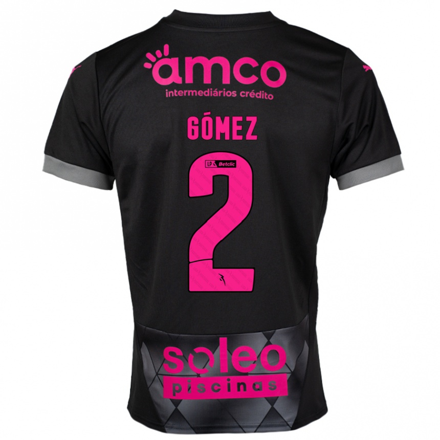 Niño Fútbol Camiseta Víctor Gómez #2 Negro Rosa 2ª Equipación 2024/25