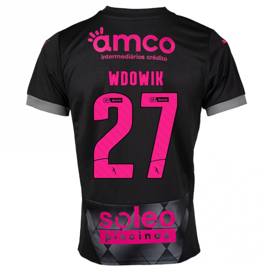 Niño Fútbol Camiseta Bartlomiej Wdowik #27 Negro Rosa 2ª Equipación 2024/25