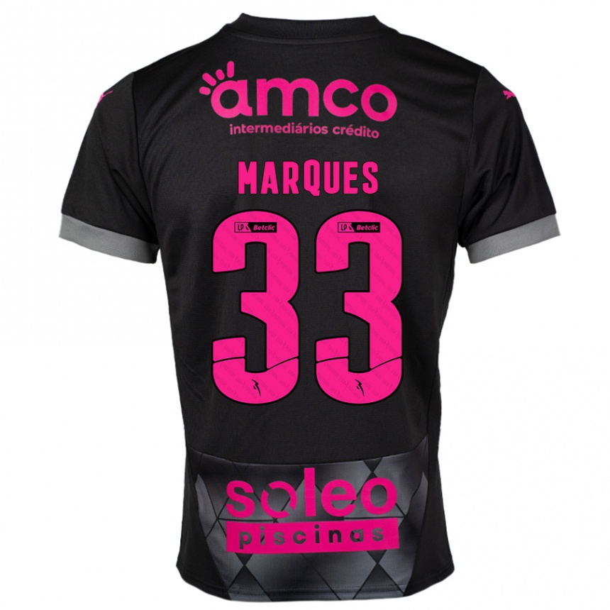 Niño Fútbol Camiseta João Marques #33 Negro Rosa 2ª Equipación 2024/25