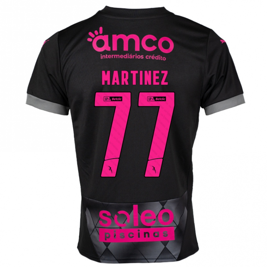 Niño Fútbol Camiseta Gabri Martínez #77 Negro Rosa 2ª Equipación 2024/25