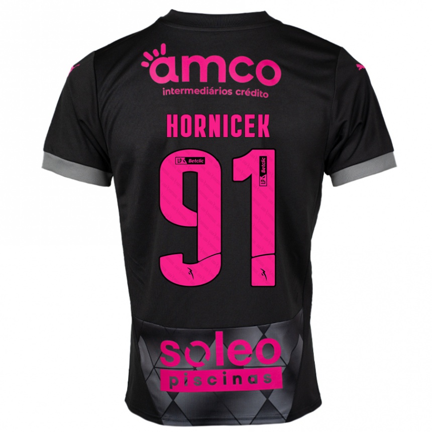 Niño Fútbol Camiseta Lukas Hornicek #91 Negro Rosa 2ª Equipación 2024/25