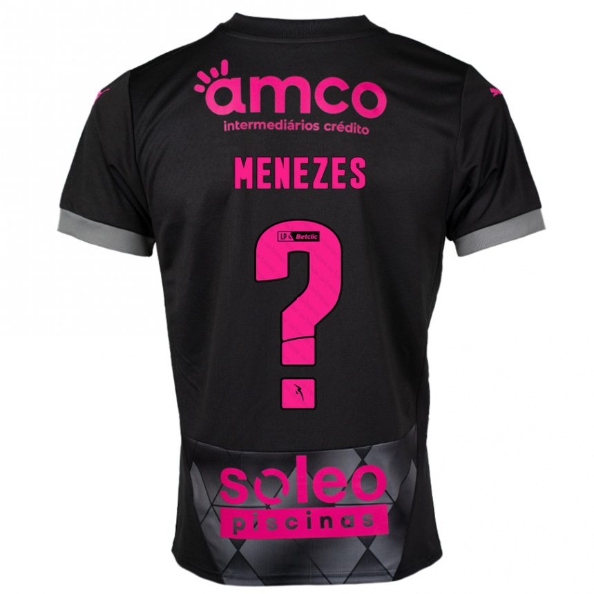 Niño Fútbol Camiseta Gabriel Menezes #0 Negro Rosa 2ª Equipación 2024/25