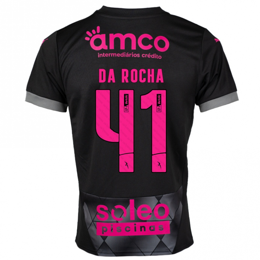 Niño Fútbol Camiseta Yanis Da Rocha #41 Negro Rosa 2ª Equipación 2024/25