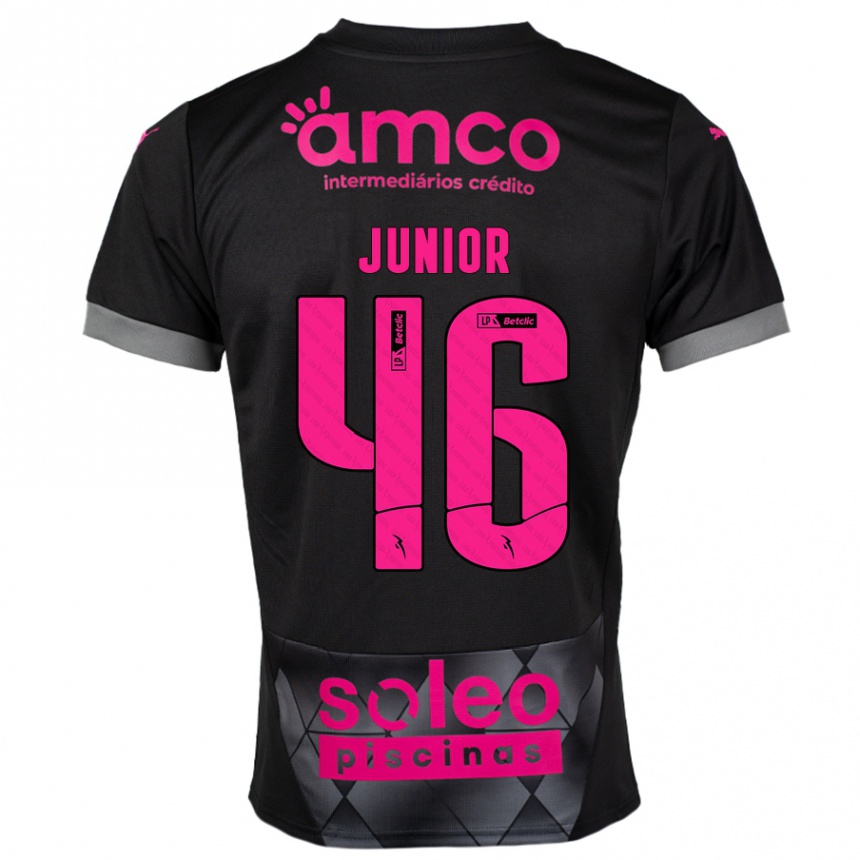 Niño Fútbol Camiseta Mário Junior #46 Negro Rosa 2ª Equipación 2024/25