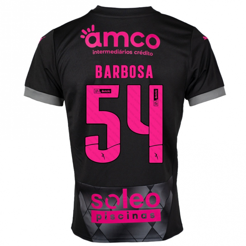 Niño Fútbol Camiseta Guilherme Barbosa #54 Negro Rosa 2ª Equipación 2024/25