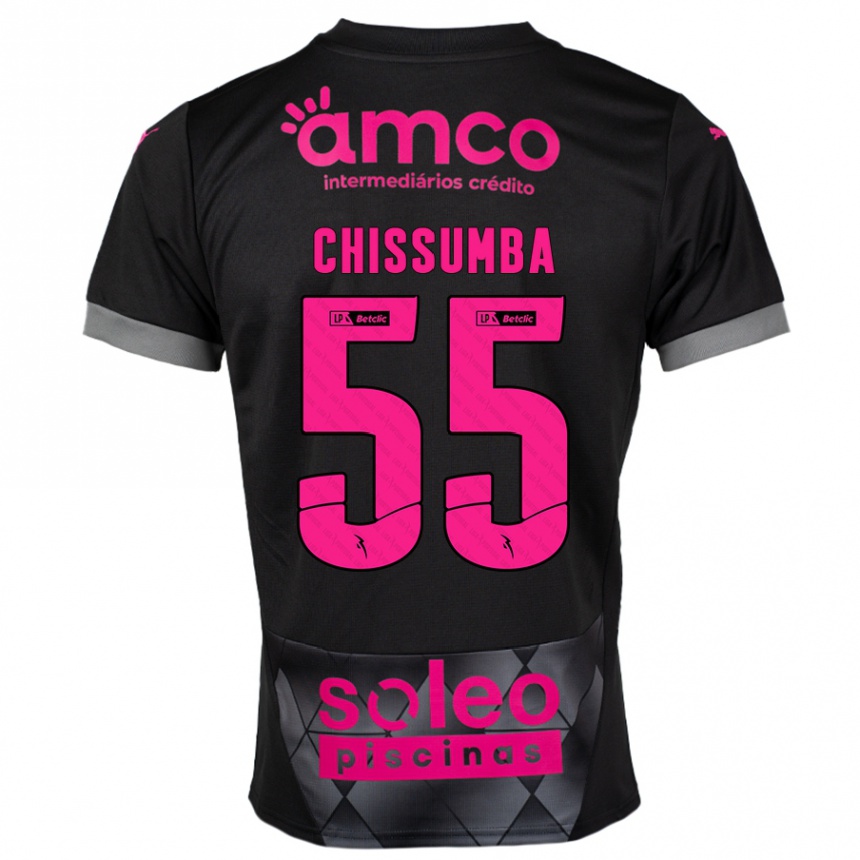 Niño Fútbol Camiseta Chissumba #55 Negro Rosa 2ª Equipación 2024/25