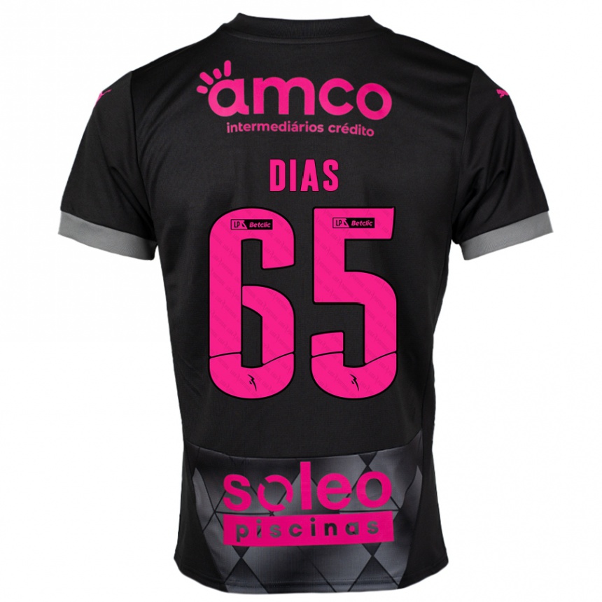 Niño Fútbol Camiseta Leandro Dias #65 Negro Rosa 2ª Equipación 2024/25