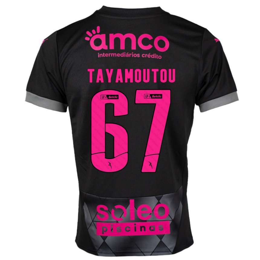 Niño Fútbol Camiseta Enzo Tayamoutou #67 Negro Rosa 2ª Equipación 2024/25