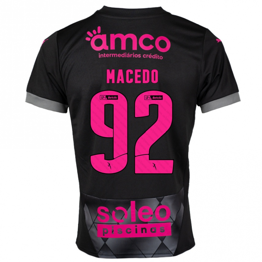 Niño Fútbol Camiseta Rodrigo Macedo #92 Negro Rosa 2ª Equipación 2024/25