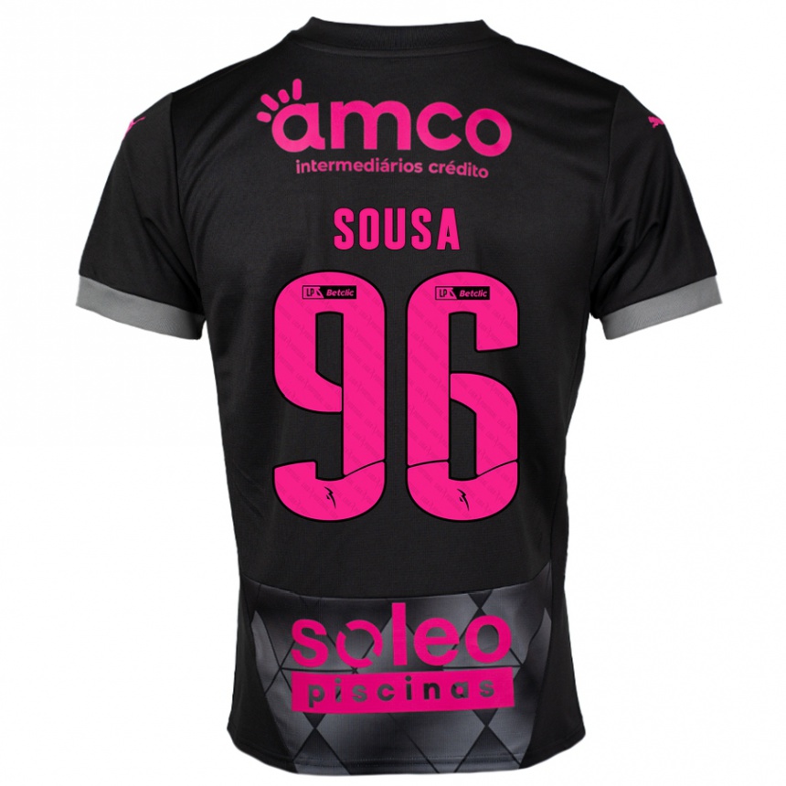 Niño Fútbol Camiseta Afonso Sousa #96 Negro Rosa 2ª Equipación 2024/25