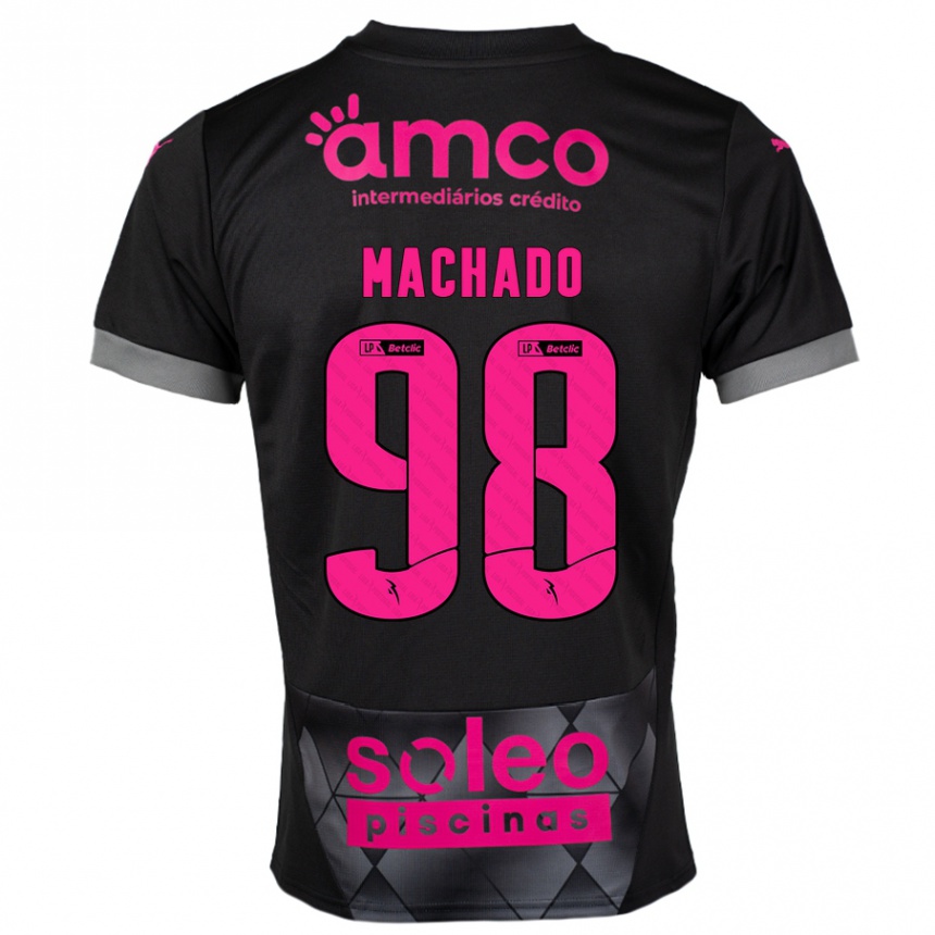 Niño Fútbol Camiseta Gonçalo Machado #98 Negro Rosa 2ª Equipación 2024/25