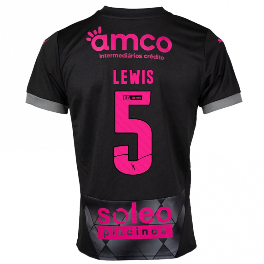 Niño Fútbol Camiseta Leah Lewis #5 Negro Rosa 2ª Equipación 2024/25