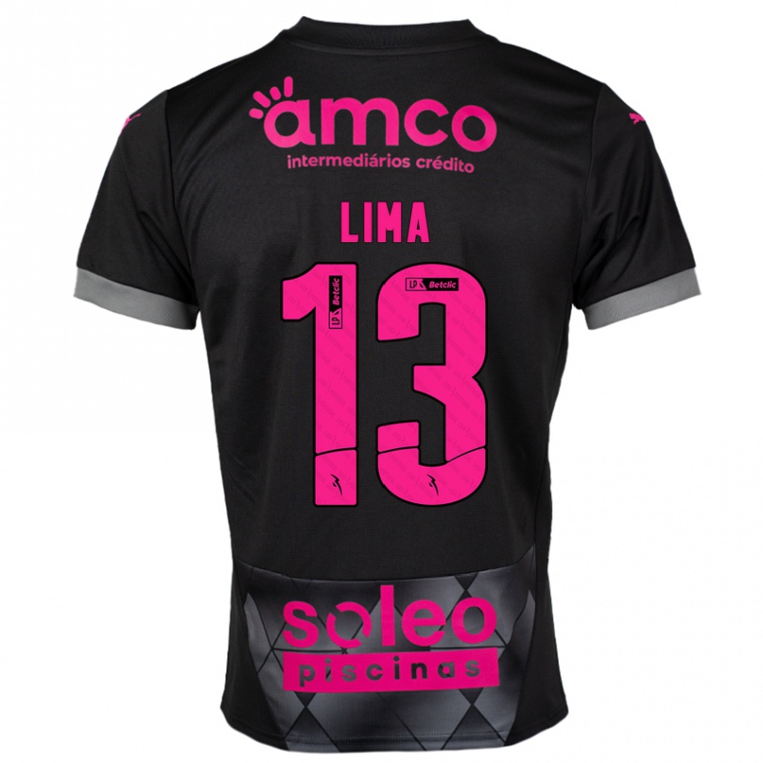 Niño Fútbol Camiseta Aline Lima #13 Negro Rosa 2ª Equipación 2024/25