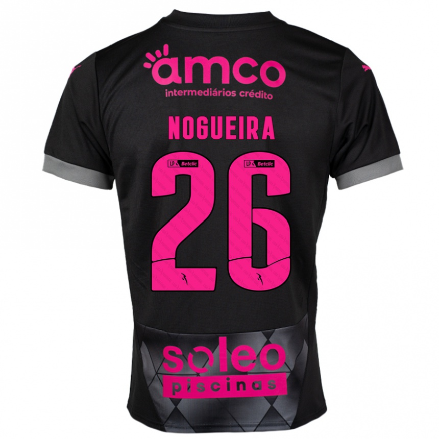 Niño Fútbol Camiseta Ana Nogueira #26 Negro Rosa 2ª Equipación 2024/25