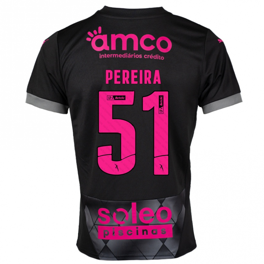 Niño Fútbol Camiseta Evy Pereira #51 Negro Rosa 2ª Equipación 2024/25