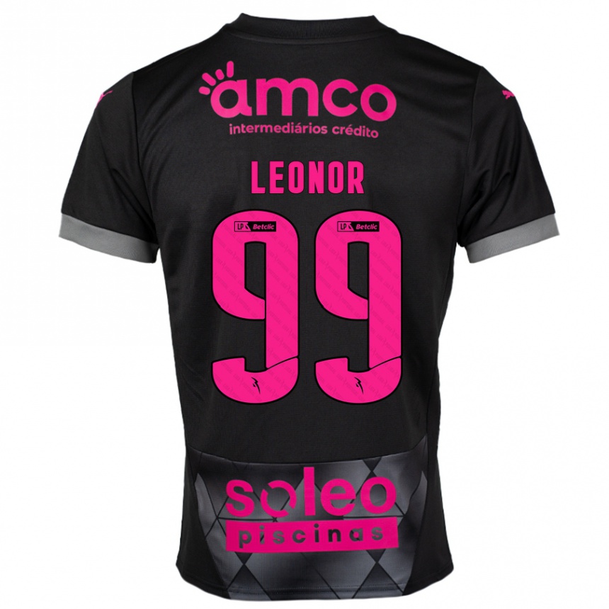 Niño Fútbol Camiseta Maria Leonor #99 Negro Rosa 2ª Equipación 2024/25