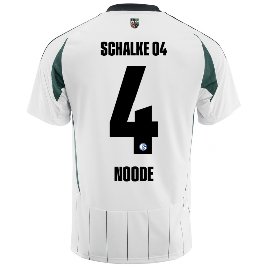 Niño Fútbol Camiseta Steve Noode #4 Blanco Verde 2ª Equipación 2024/25