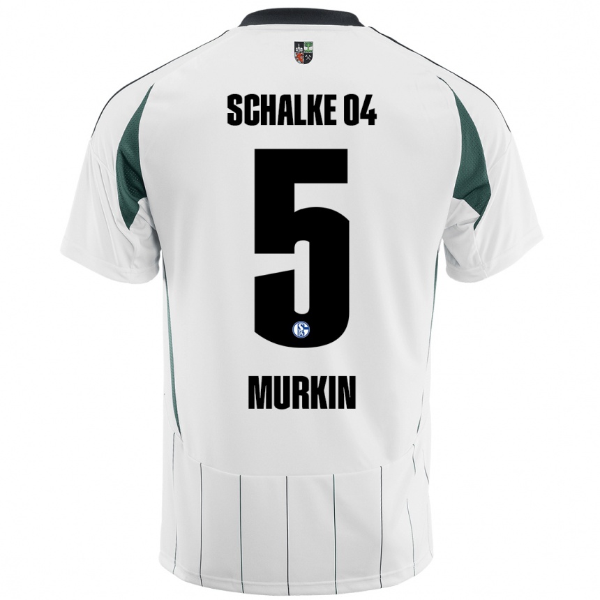 Niño Fútbol Camiseta Derry Murkin #5 Blanco Verde 2ª Equipación 2024/25